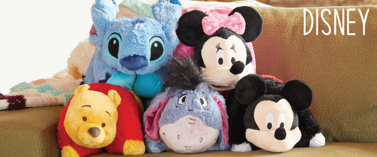 Click here to shop Disney Pillow Pet characters, such as Mickey Mouse, Minnie Mouse, Stitch, Winnie the Pooh and Eeyore Pillow Pets.