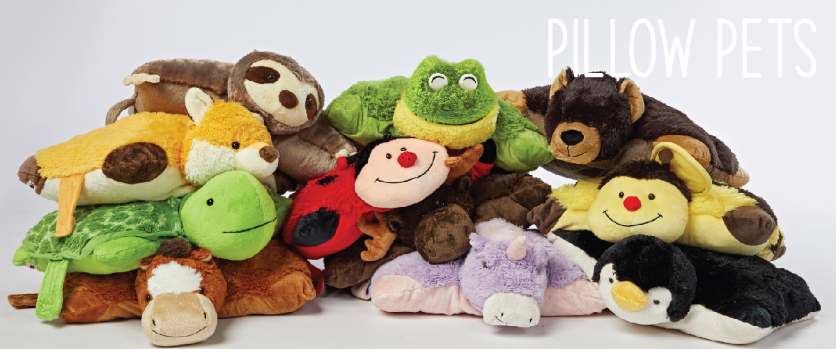 Click here to shop all Pillow Pets, including styles such as Sunny Sloth, Wild Fox, Teddy Turtle, Sir Horse, Friendly Frog, Ms. Ladybug, Magical Unicorn, Mr. Bear, Bumbly Bee and Playful Penguin.