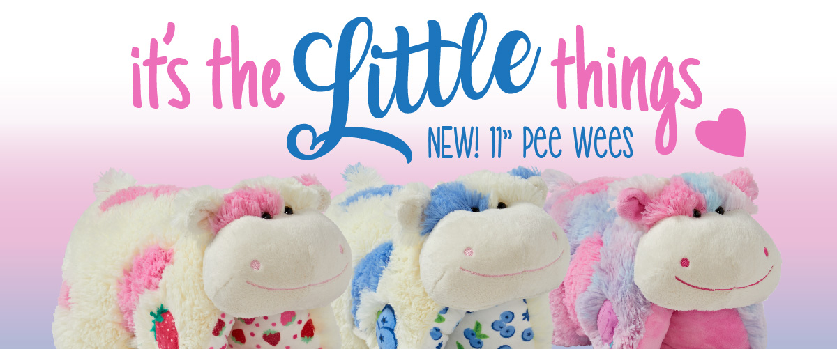 Click here to shop Peewees! It's the little things! Cute 11inch sized Pillow Pets for when you need a little love!